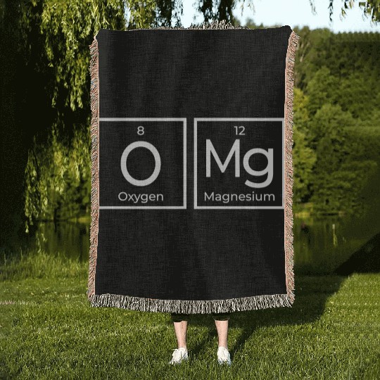 OMG Periodical Table Chemistry Science Geek Gifts Woven Blankets