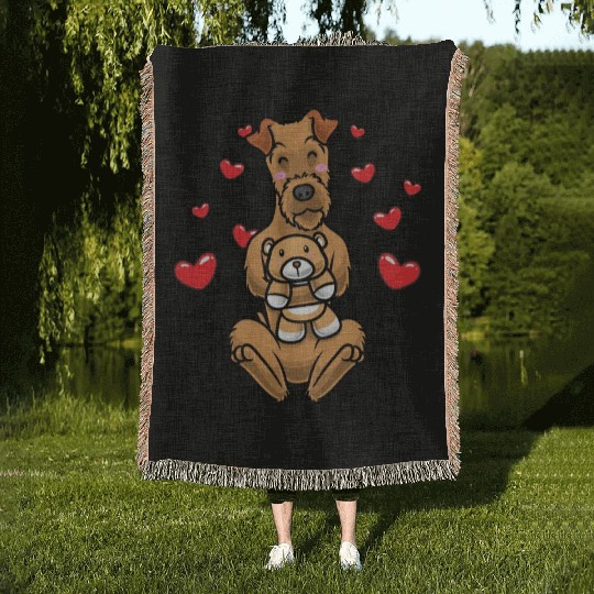 Kawaii Irish Terrier Stuffed Animal Dog Irish Red Woven Blankets