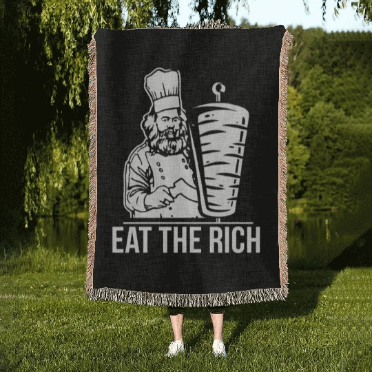 Eat the rich Karl Marx economist Woven Blankets