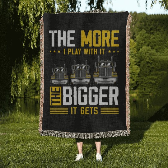 Truck Driver US FLAG, Truck, Trucker Dad Woven Blankets