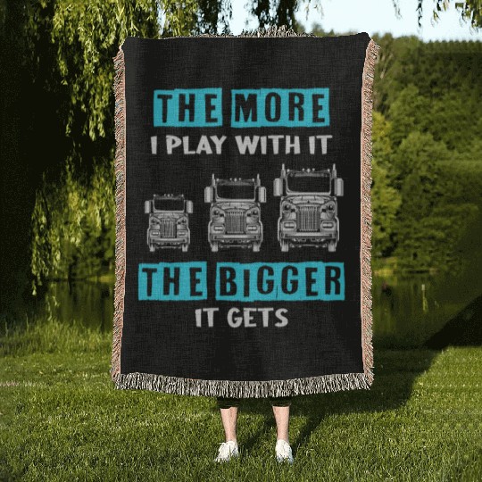 Truck Driver US FLAG, Truck, Trucker Dad Woven Blankets