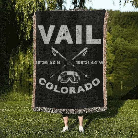 Vail Colorado, Skiing Woven Blankets