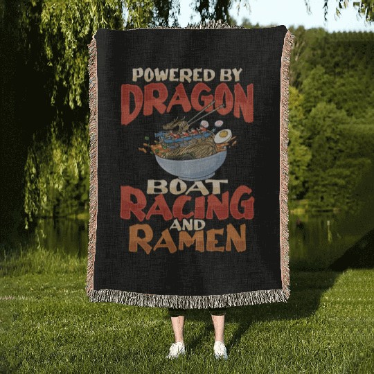 Ramen and Dragon Boat Racing Design for Dragon Woven Blankets