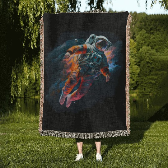 Astronaut Cosmonaut Sci-Fi character Woven Blankets