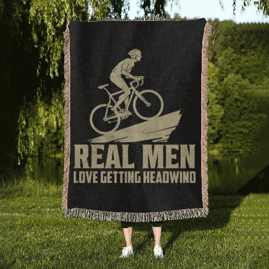 Real Men Love Getting Headwind Cycling Biking Woven Blankets