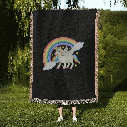 Harlow And Popcorn Merch Popcorn The Pony Woven Blankets