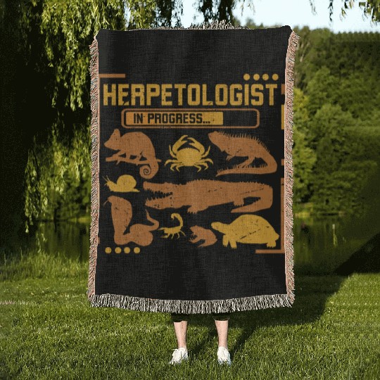 Future Herpetologist Zoology Reptile Lover Woven Blankets