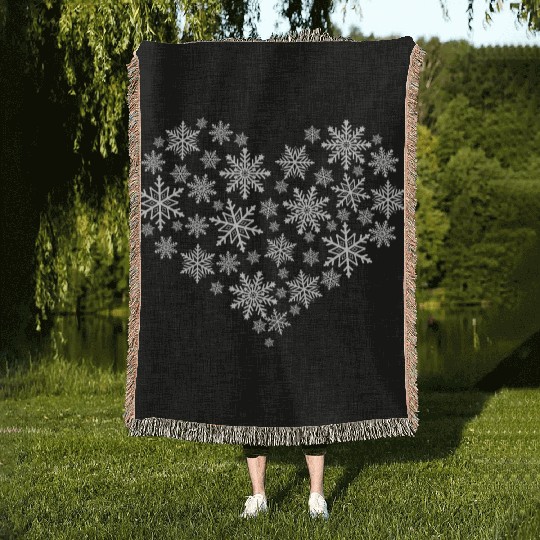 Adorable Snowflakes - Heart Woven Blankets