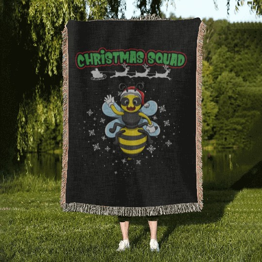 Christmas Squad X-Mas Animals Family Matching Xmas Woven Blankets