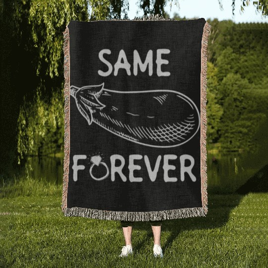 Same Eggplant Forever - Bride Bachelorette Party Woven Blankets