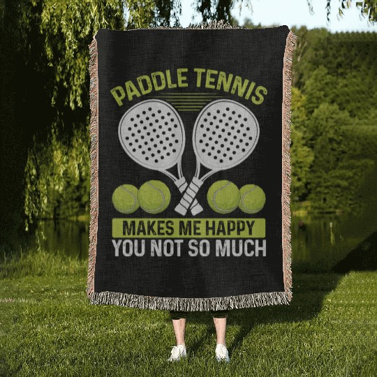 Paddle Tennis Player Match Humor Funny Team Woven Blankets