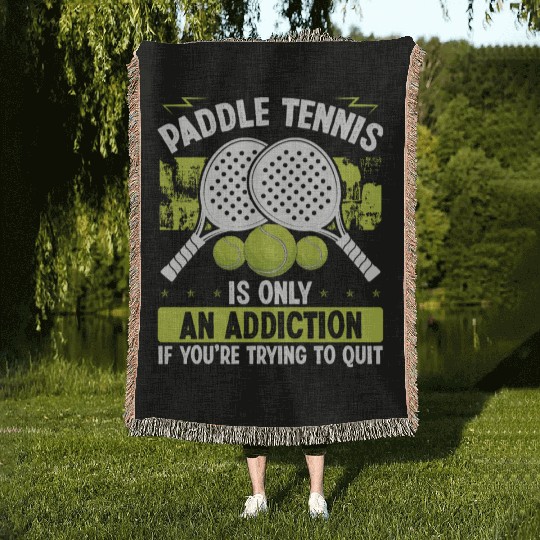 Paddle Tennis Player Match Funny Humor Balls Woven Blankets