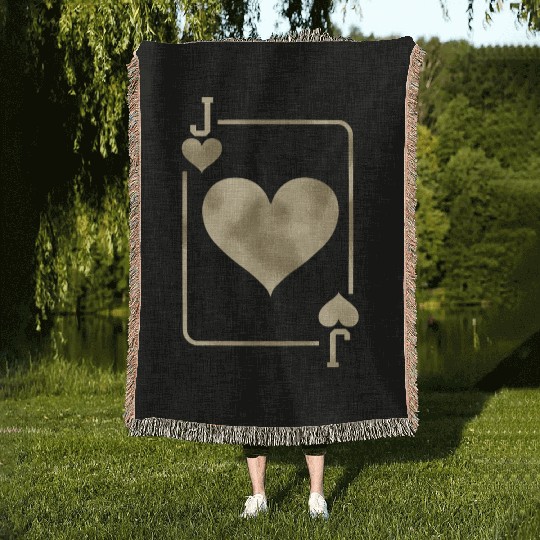 Jack Of Hearts Playing Card Halloween Costume Glam Woven Blankets