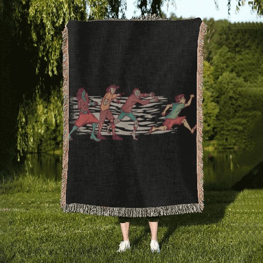 Zombies chasing people Zombies chasing people insp Woven Blankets