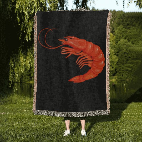 I Just Like Shrimps Ok - fishing lover | shrimp Woven Blankets