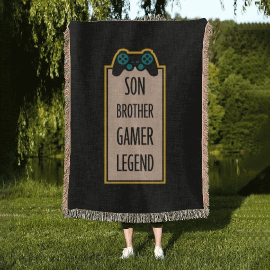 son brother gamer legend Woven Blankets