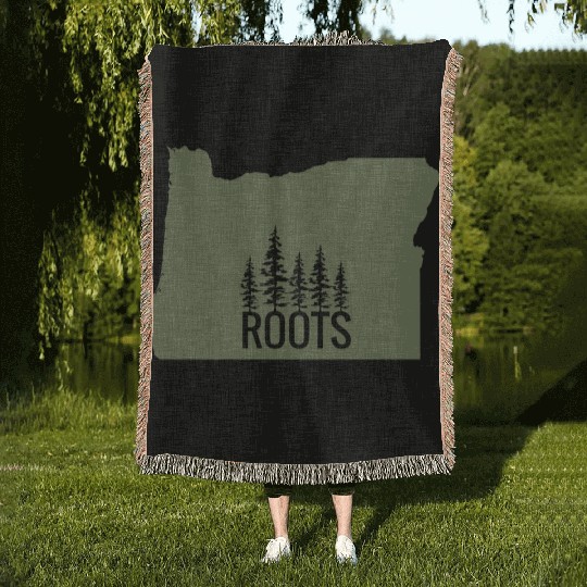 Oregon State Roots Green Woven Blankets