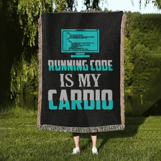 Running Code Is My Cardio Coding Software Woven Blankets