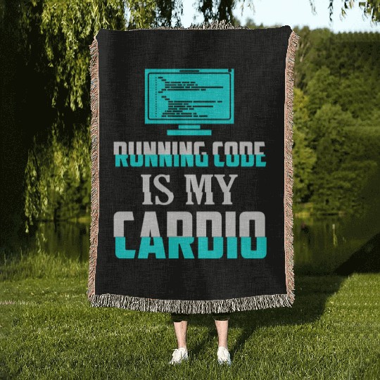 Running Code Is My Cardio Coding Software Woven Blankets
