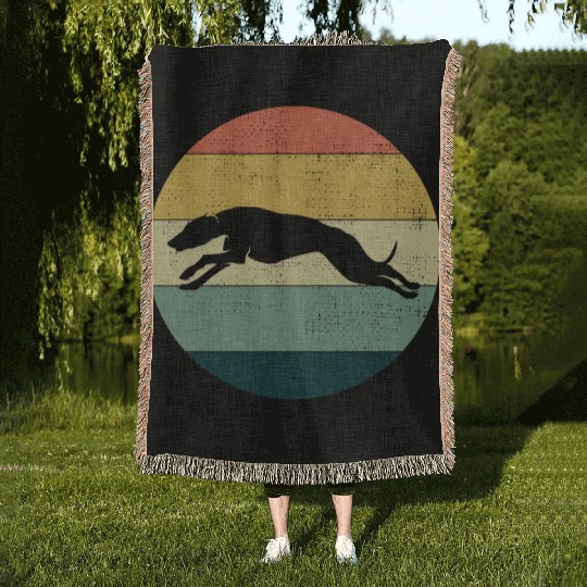 Greyhound Racing Dog Pet Race Animal Racer Woven Blankets