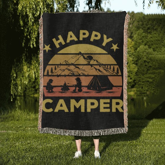 Happy Camper Woven Blankets