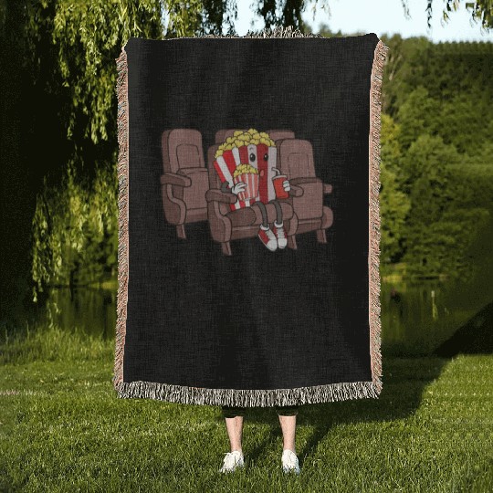 Movie Watching Cinema Popcorn Binge Watching Woven Blankets