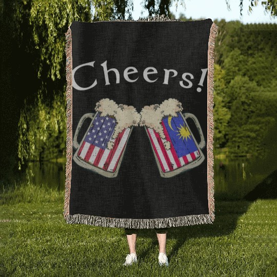 Malaysian American Grown Country Cheers Beer Drink Woven Blankets