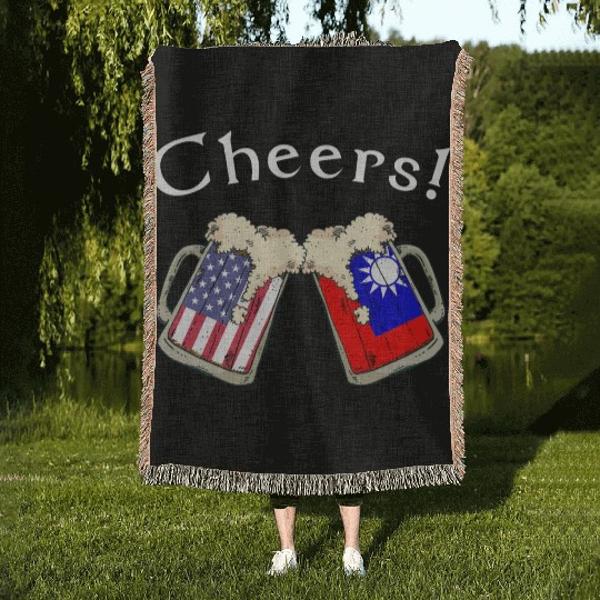 Taiwanese American Grown Country Cheers Beer Drink Woven Blankets