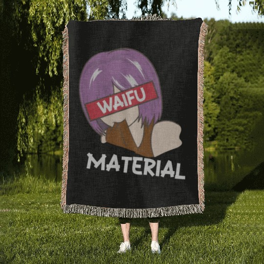 Anime Waifu Material Manga Eyes Japanese Woven Blankets