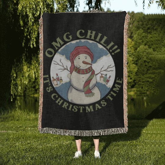 Omg Chili!! It's Christmas Time Apparel Woven Blankets