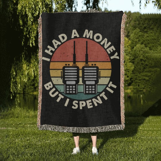 Ham Radio I Had A Money Retro Amateur Radio Tower Woven Blankets