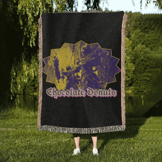 Chocolate Donuts Robots Woven Blankets