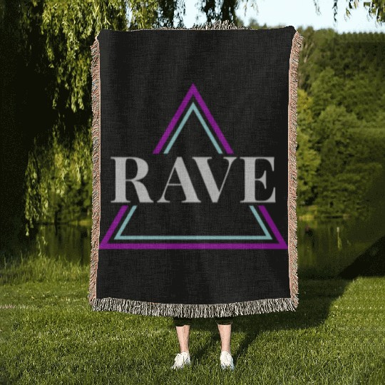 Techno House Party EDM Festival Goa Electro Rave Woven Blankets