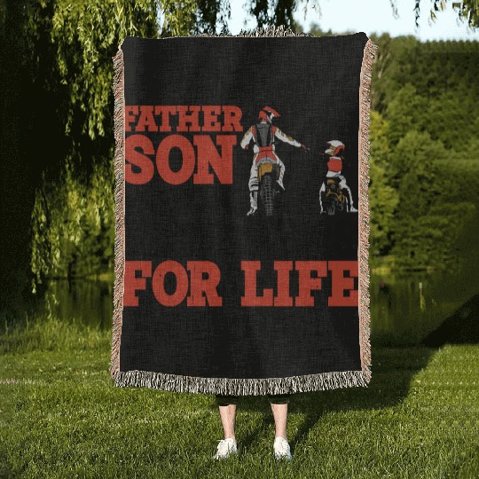 Father Son, Riding Partners For Life 3 Woven Blankets