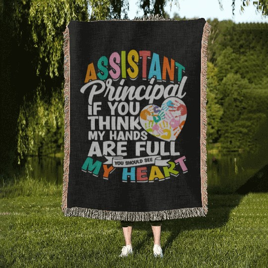 Assistant Principal Back School Teacher Principal Woven Blankets