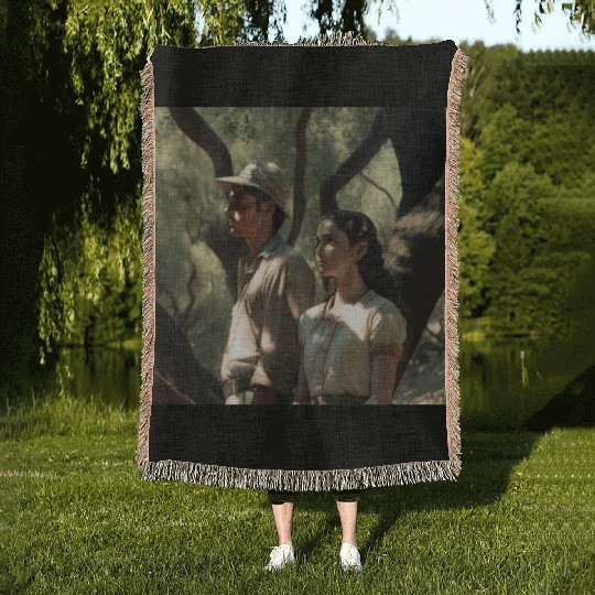 screengrab from a 1920s film scene beautiful Woven Blankets