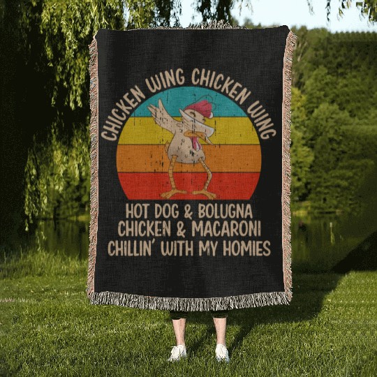 Chicken Wing Hot Dog Woven Blankets
