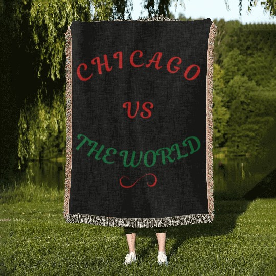 chicago pride Woven Blankets