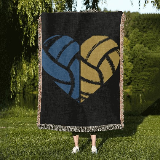 Volleyball Heart Volleyball Lover Gift for Player Woven Blankets