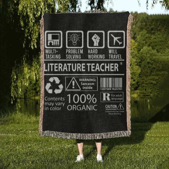 Literature Teacher Woven Blankets - Multitasking Job Gift