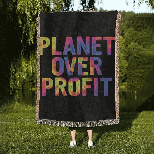 Planet Over Profit Woven Blankets