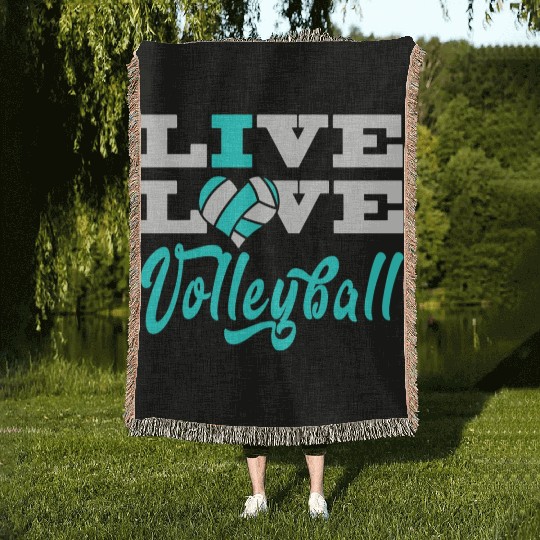 Volleyball Live Love Light Blue For Girlsns Woven Blankets