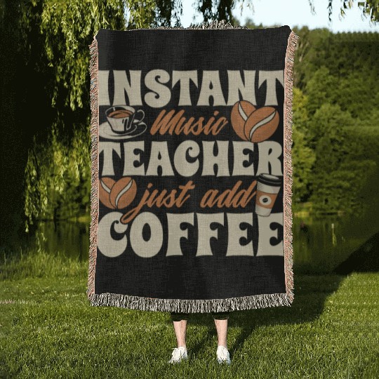 Music Teacher Coffee Woven Blankets