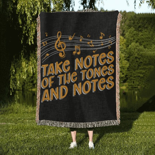Music Teacher Notes Woven Blankets