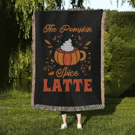 Pumpkin Spice Latte Halloween Coffee Lover Tarot Woven Blankets