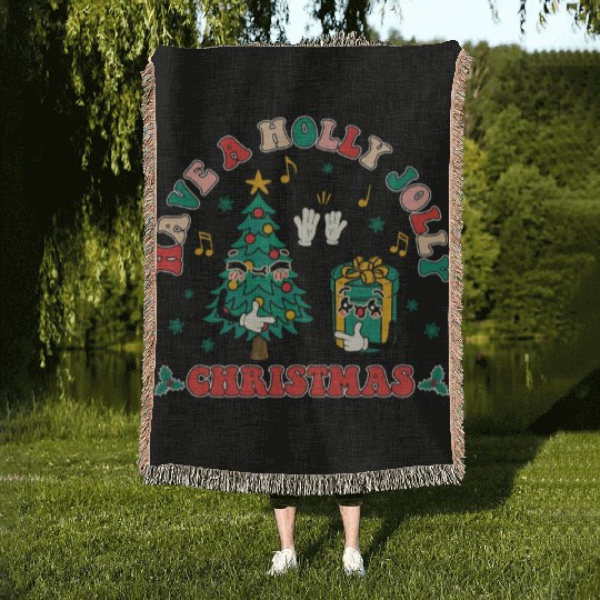 have a holly jolly christmas Woven Blankets