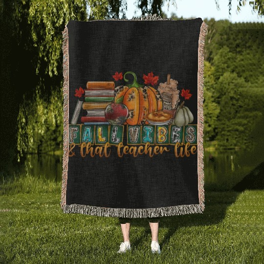 fall Vibes That Teacher Life Woven Blankets