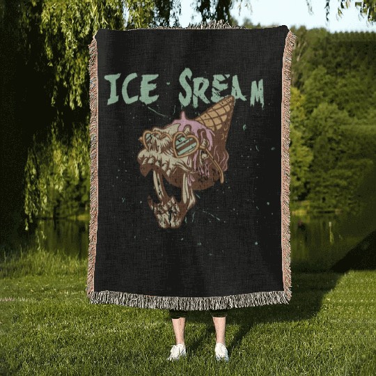 Ice scream Halloween Woven Blankets