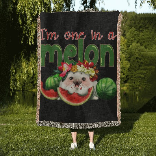 I'm one in a melon Woven Blankets
