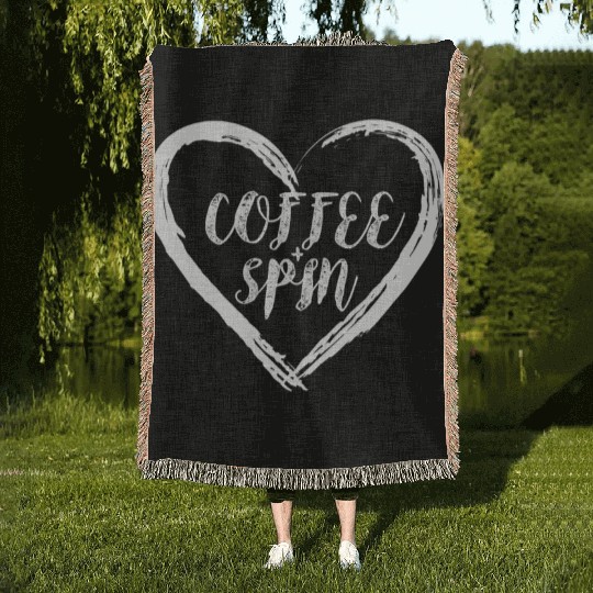 Coffee And Love Spin Gym Exercise Spinning Class Woven Blankets